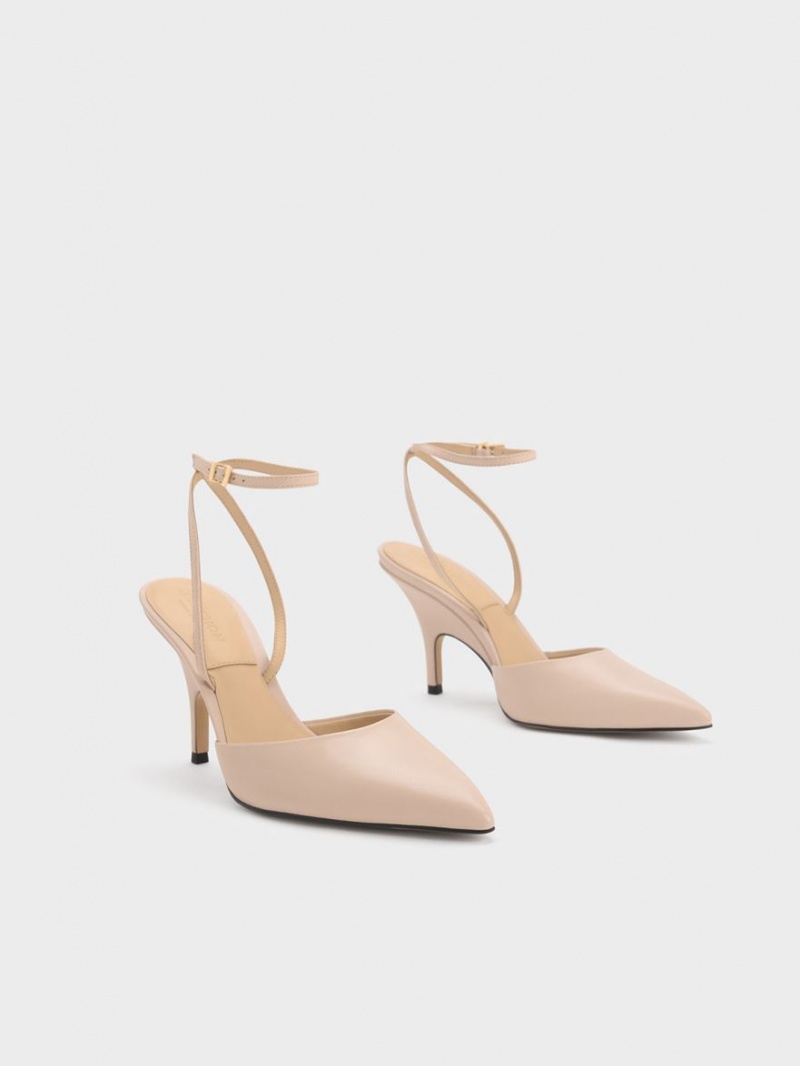 Pumps Charles & Keith Piele Ankle Curea Bej | 127DOFKVS