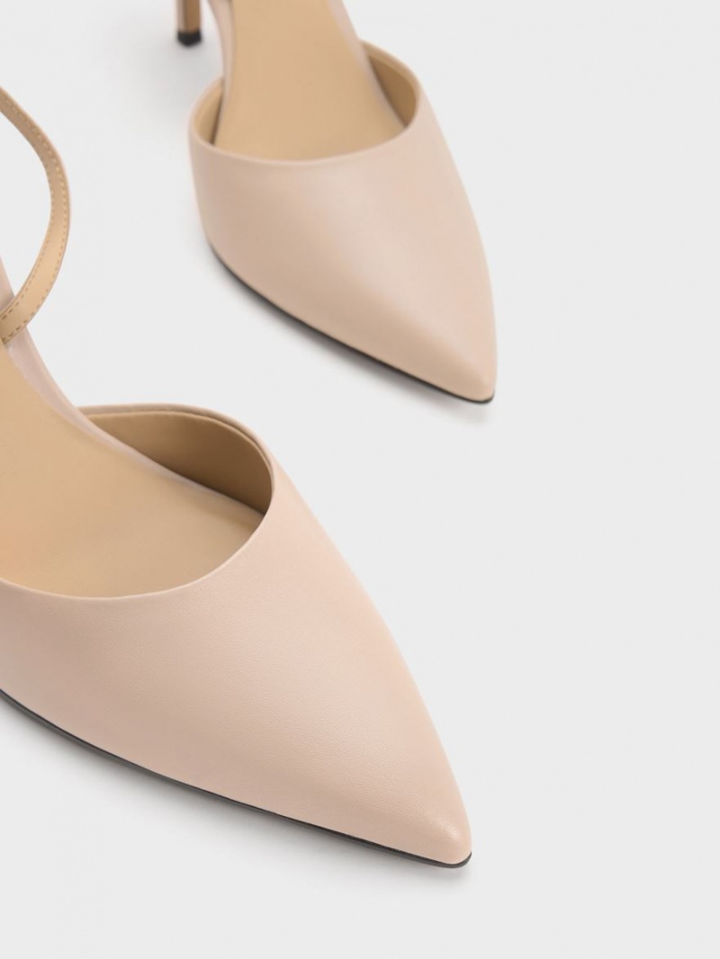 Pumps Charles & Keith Piele Ankle Curea Bej | 127DOFKVS