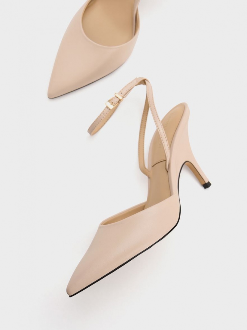 Pumps Charles & Keith Piele Ankle Curea Bej | 127DOFKVS