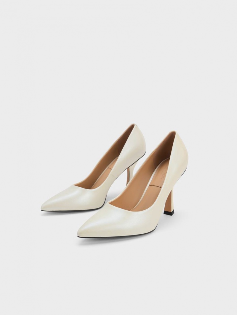 Pumps Charles & Keith Piele Flare Heel Albi | 917KFVCQY