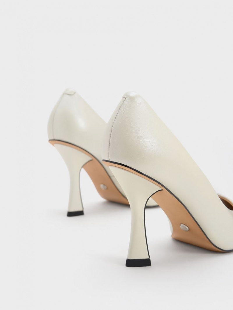 Pumps Charles & Keith Piele Flare Heel Albi | 917KFVCQY