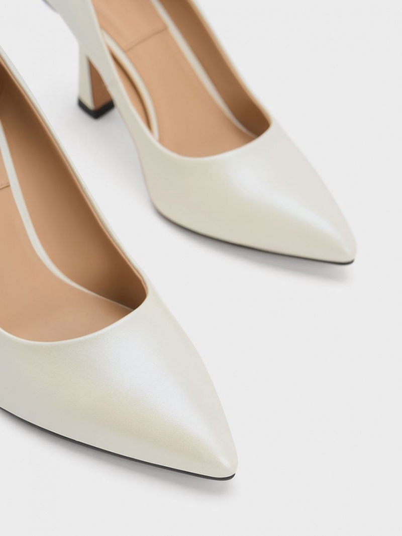 Pumps Charles & Keith Piele Flare Heel Albi | 917KFVCQY
