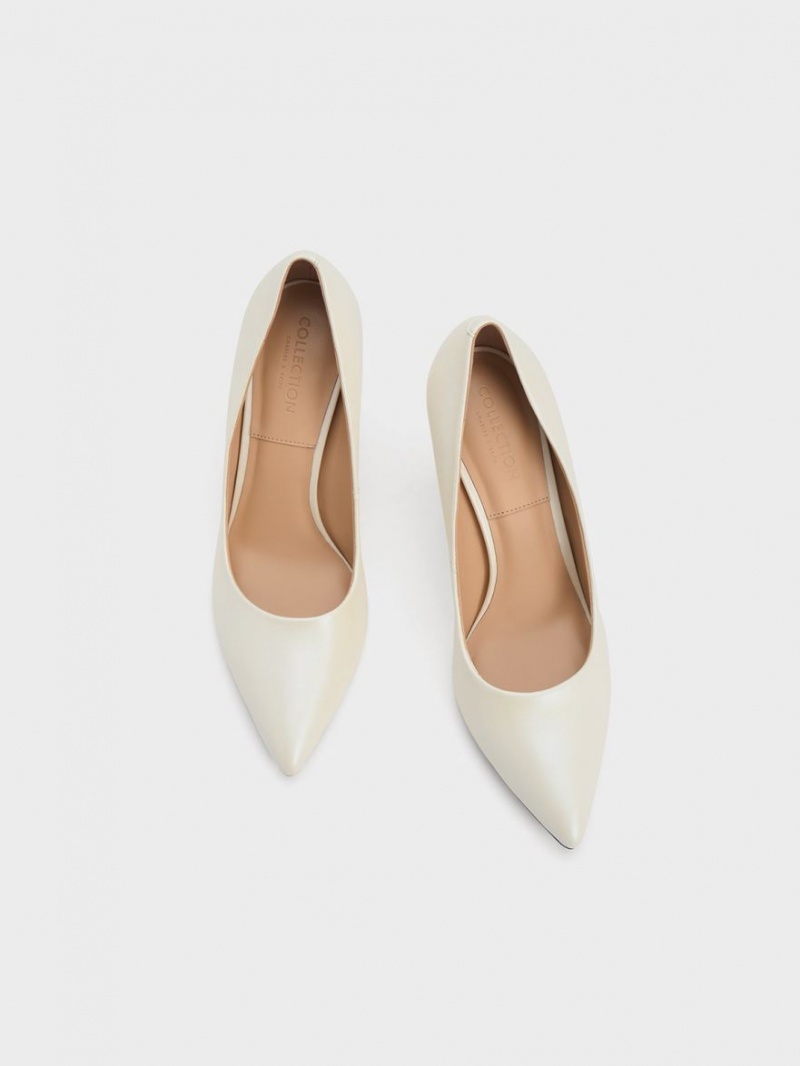 Pumps Charles & Keith Piele Flare Heel Albi | 917KFVCQY