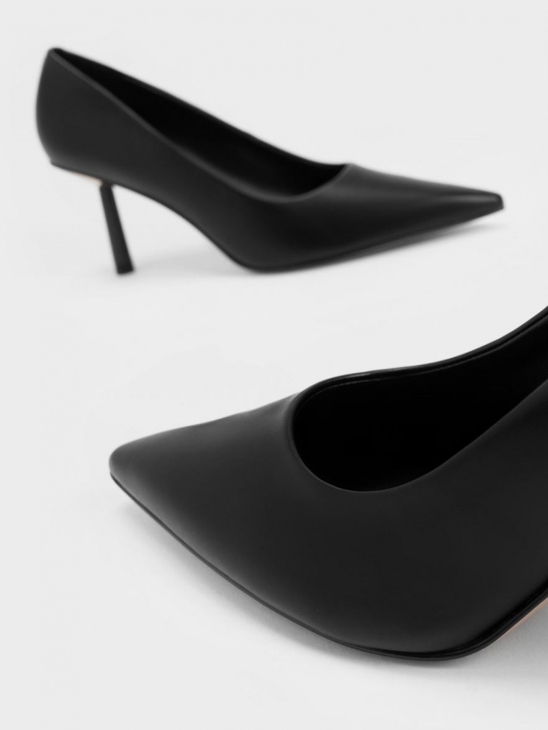 Pumps Charles & Keith Pointed-Bombeu Cylindrical Heel Negrii | 275SORPXB
