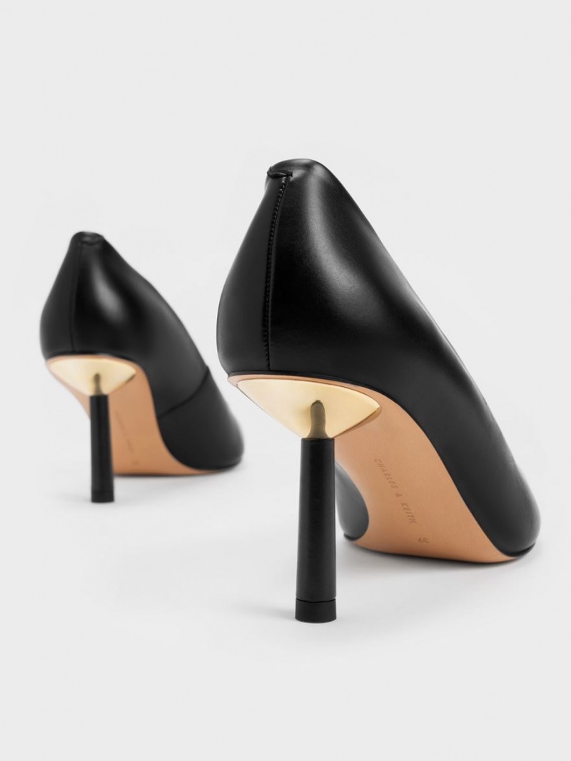 Pumps Charles & Keith Pointed-Bombeu Cylindrical Heel Negrii | 275SORPXB
