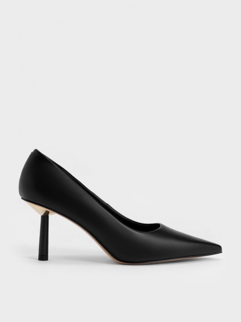 Pumps Charles & Keith Pointed-Bombeu Cylindrical Heel Negrii | 275SORPXB
