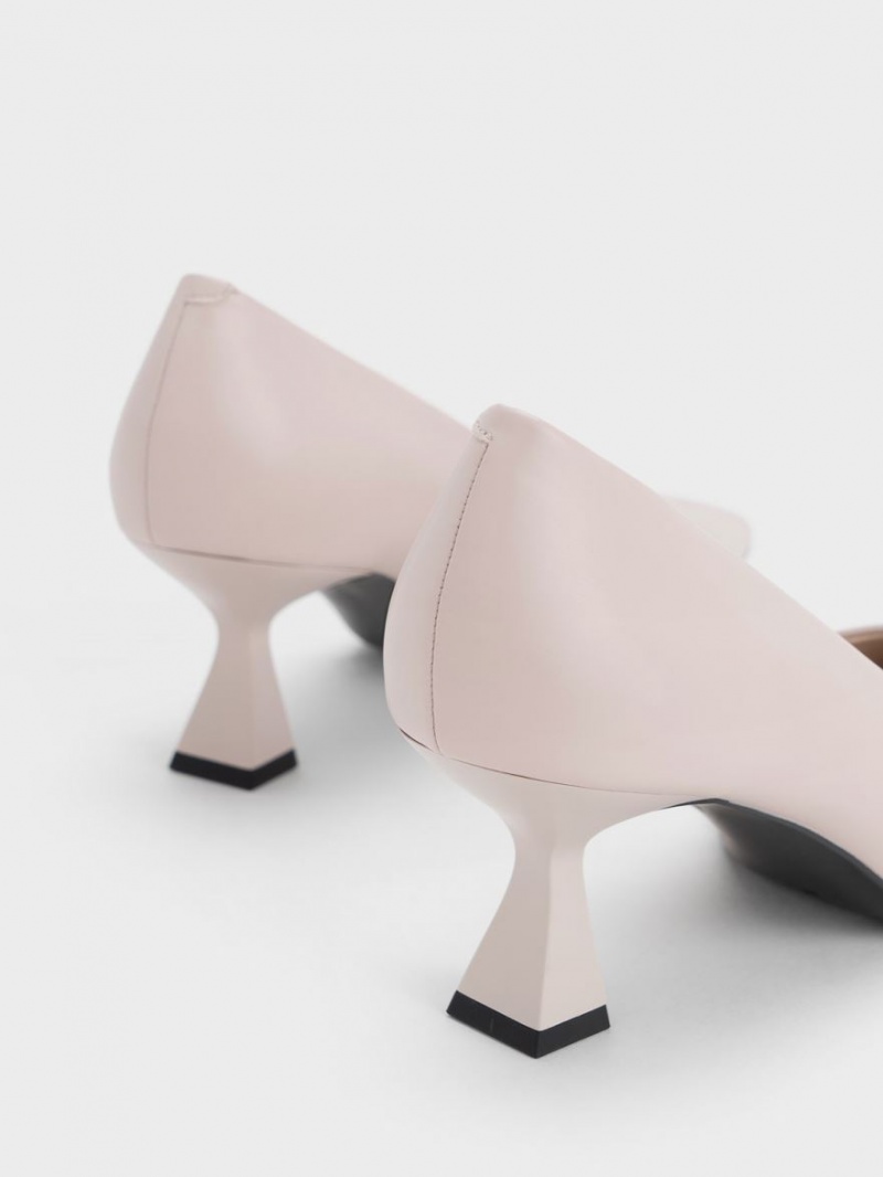 Pumps Charles & Keith Pointed-Bombeu Flare Heel Roz | 768HGQZVK