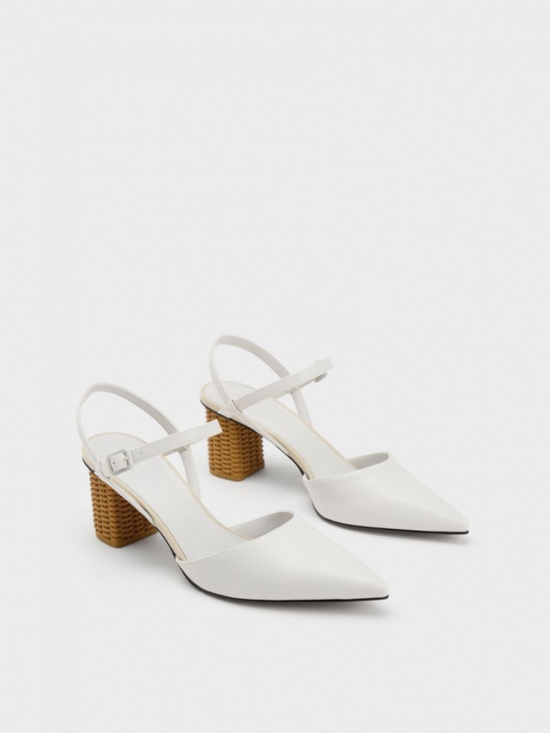 Pumps Charles & Keith Rattan Block Heel Albi | 420SZCPDH