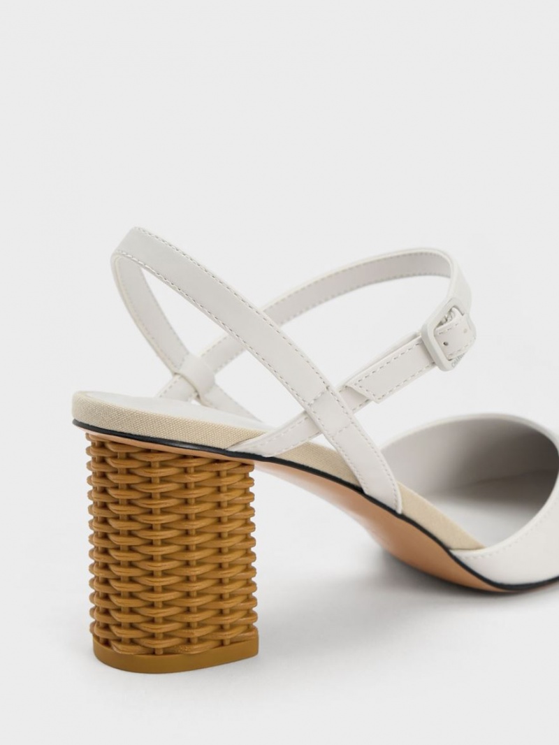 Pumps Charles & Keith Rattan Block Heel Albi | 420SZCPDH