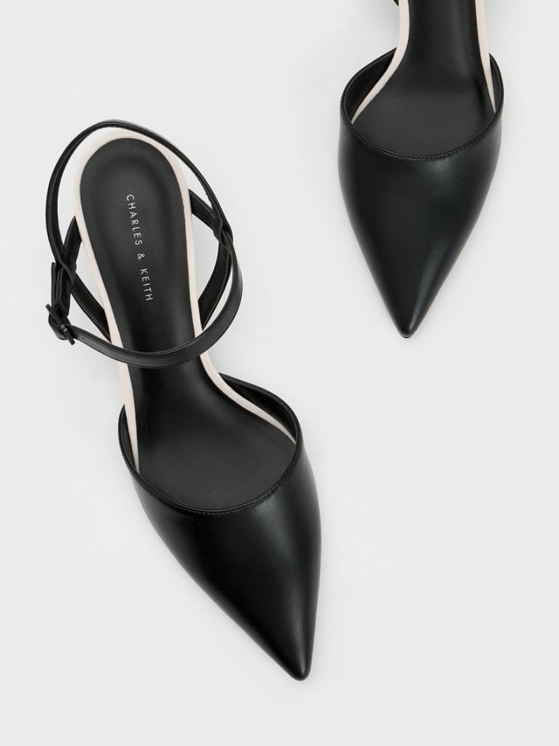 Pumps Charles & Keith Rattan Block Heel Negrii | 328LMYRJI