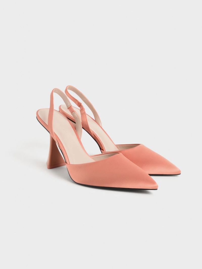 Pumps Charles & Keith Recycled Polyester Slingback Corai | 430AJZLFN