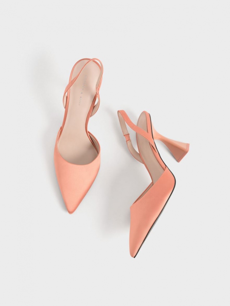 Pumps Charles & Keith Recycled Polyester Slingback Corai | 430AJZLFN