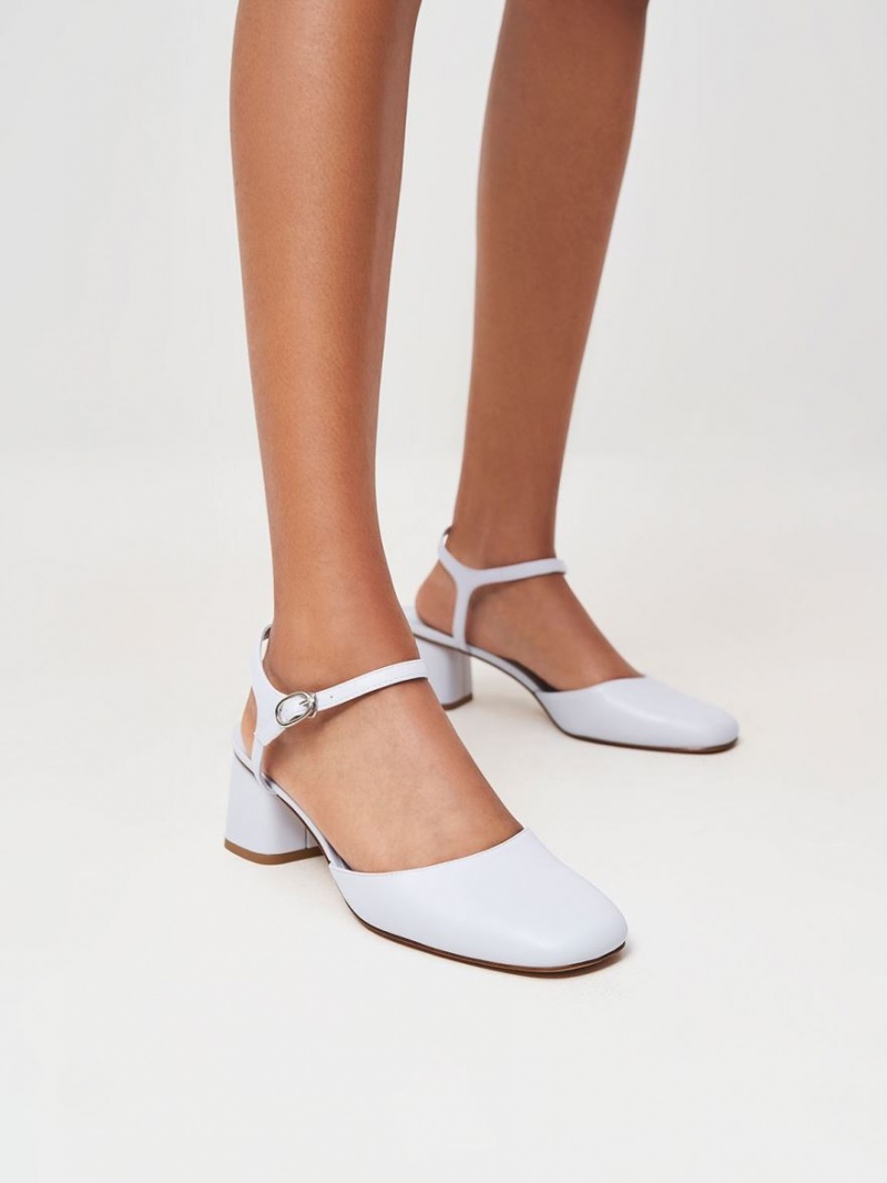 Pumps Charles & Keith Round Bombeu Ankle-Curea Albastri Deschis | 641JRKUYF