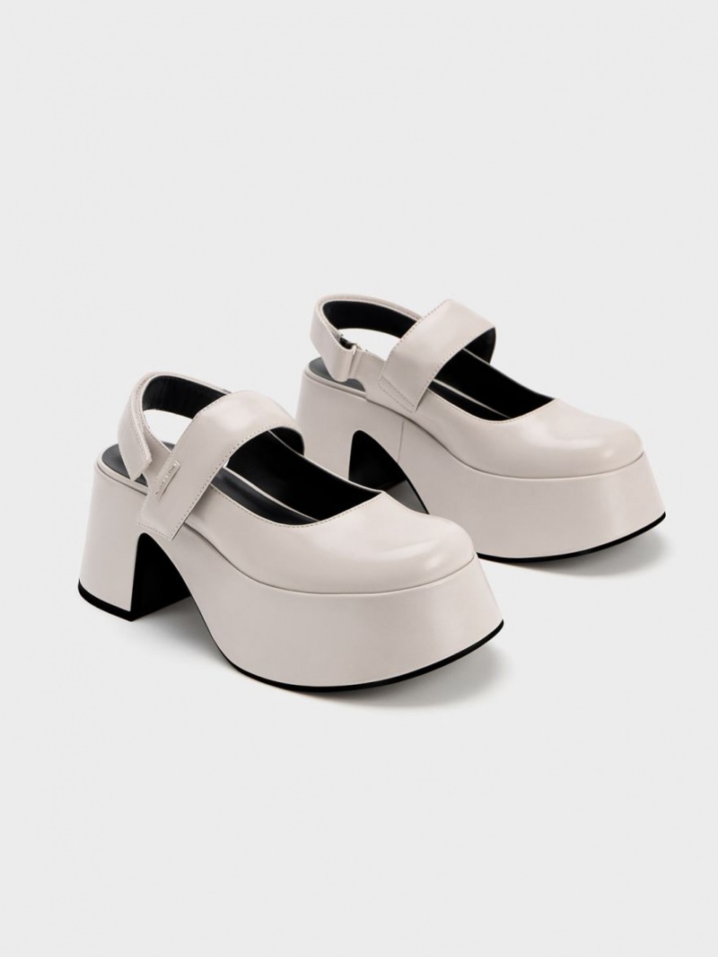 Pumps Charles & Keith Rubina Slingback Mary Jane Gri Deschis | 268VXHOAY