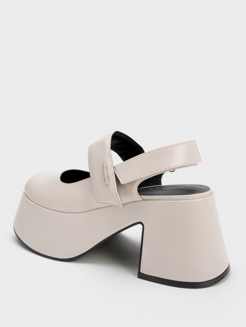 Pumps Charles & Keith Rubina Slingback Mary Jane Gri Deschis | 268VXHOAY