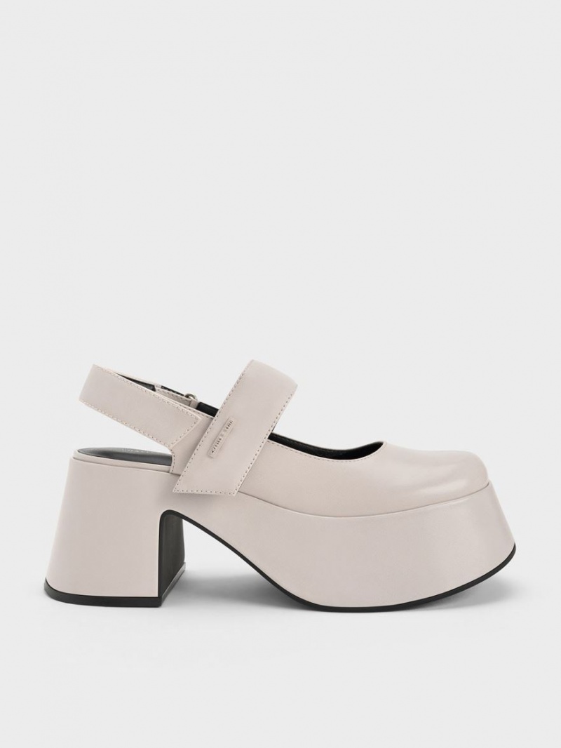Pumps Charles & Keith Rubina Slingback Mary Jane Gri Deschis | 268VXHOAY