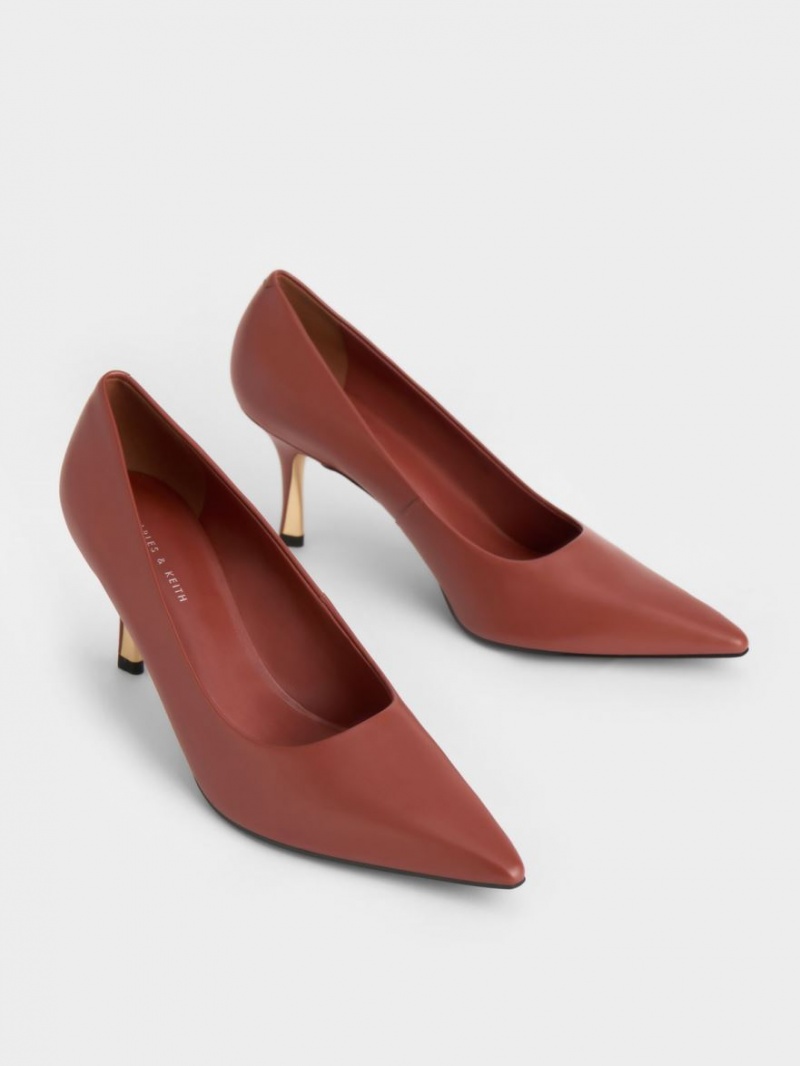 Pumps Charles & Keith Sculptural Heel Pointed-Bombeu Maro | 362GDHRAE