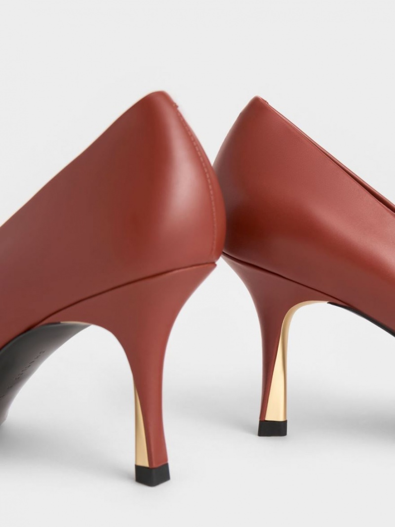 Pumps Charles & Keith Sculptural Heel Pointed-Bombeu Maro | 362GDHRAE