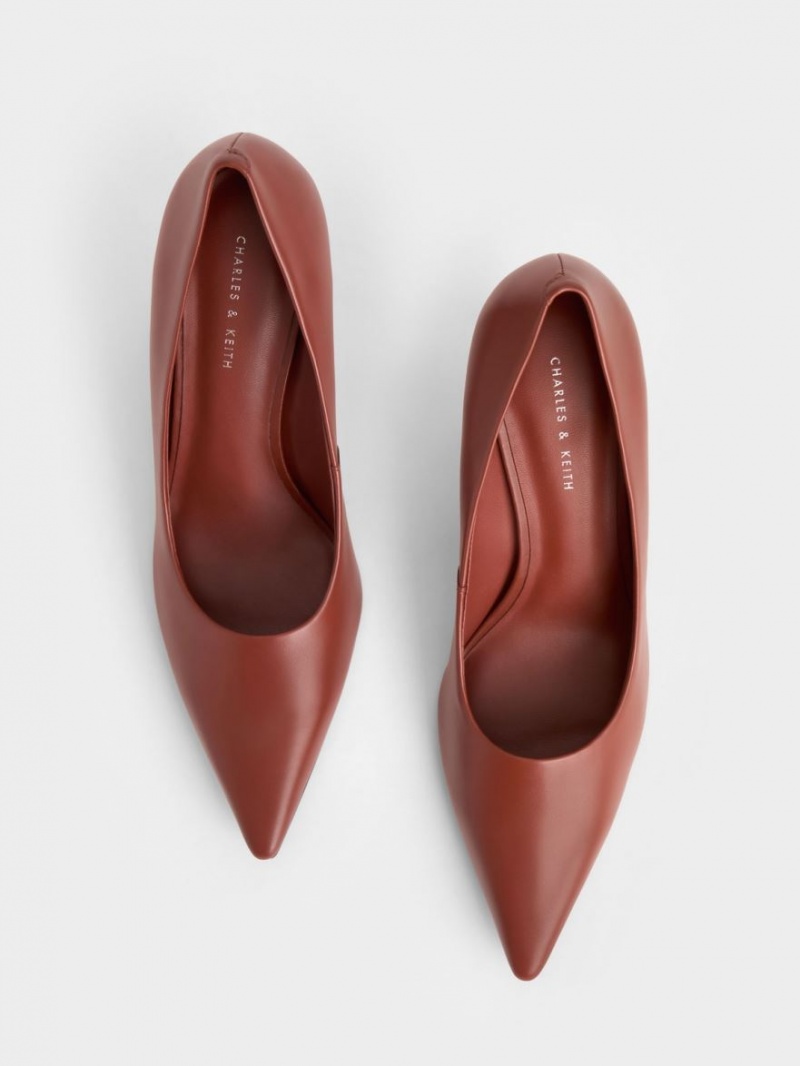 Pumps Charles & Keith Sculptural Heel Pointed-Bombeu Maro | 362GDHRAE