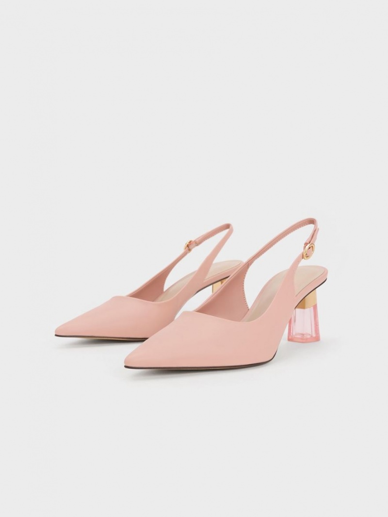 Pumps Charles & Keith See-Through Trapeze Heel Slingback Roz | 925VJIFTQ