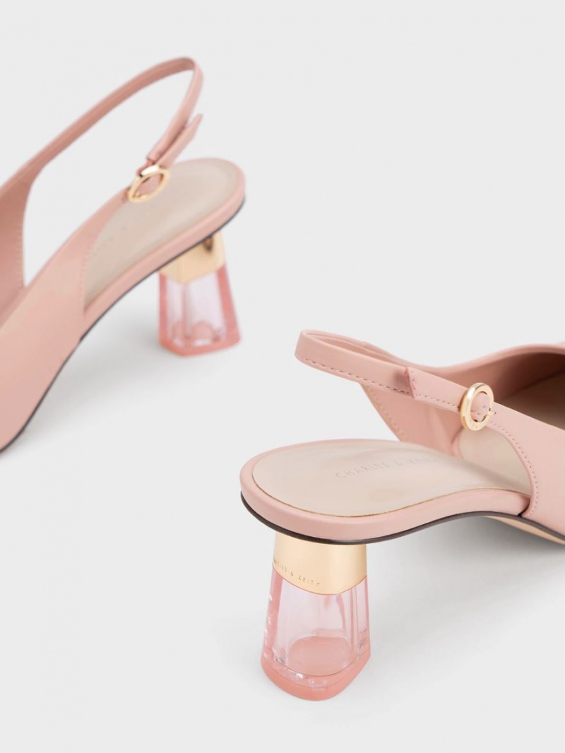 Pumps Charles & Keith See-Through Trapeze Heel Slingback Roz | 925VJIFTQ