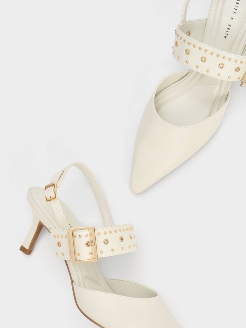 Pumps Charles & Keith Sepphe Grommet Slingback Albi | 140EQPVUB