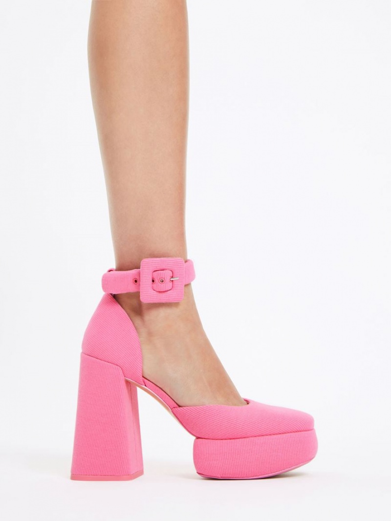 Pumps Charles & Keith Sinead Woven Buckled D'Orsay Platforma Roz | 429BWHZXG