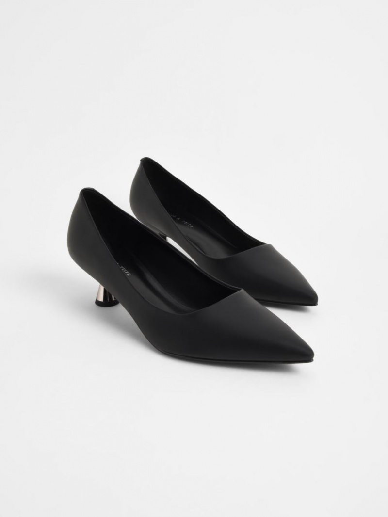 Pumps Charles & Keith Spool Heel Negrii | 326CAXOVF