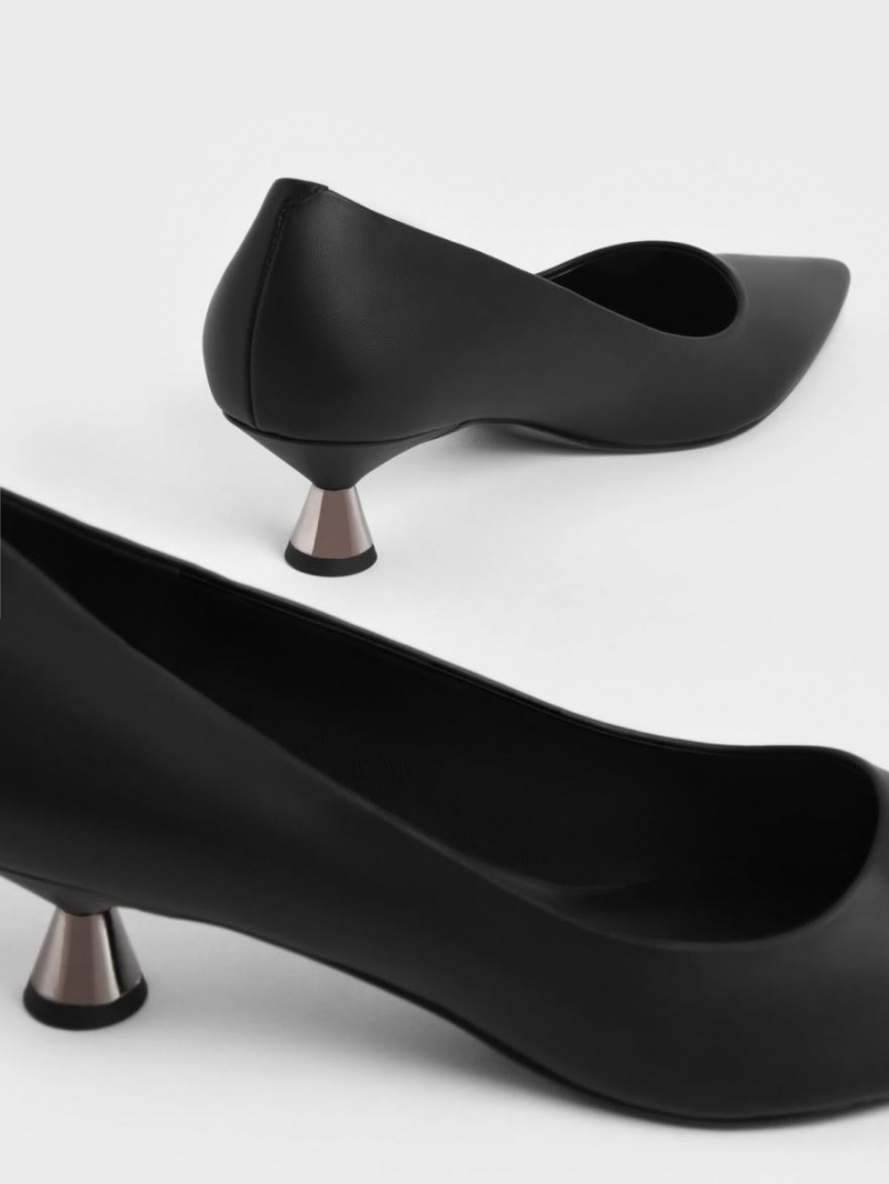 Pumps Charles & Keith Spool Heel Negrii | 326CAXOVF