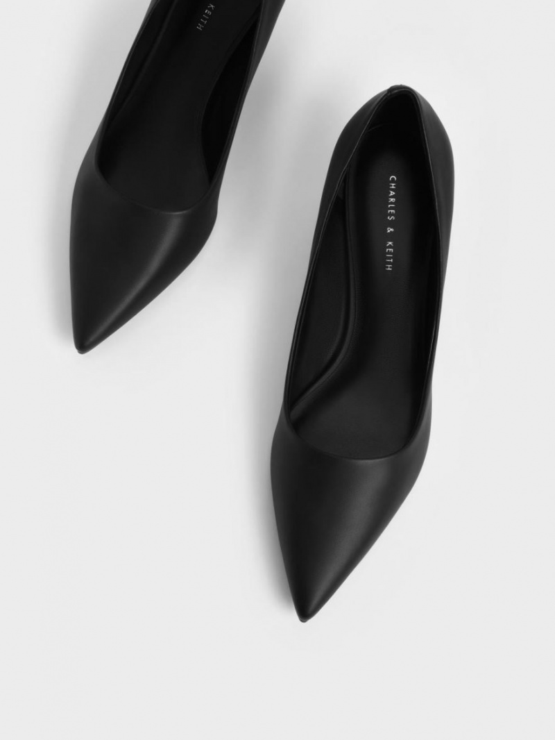 Pumps Charles & Keith Spool Heel Negrii | 326CAXOVF