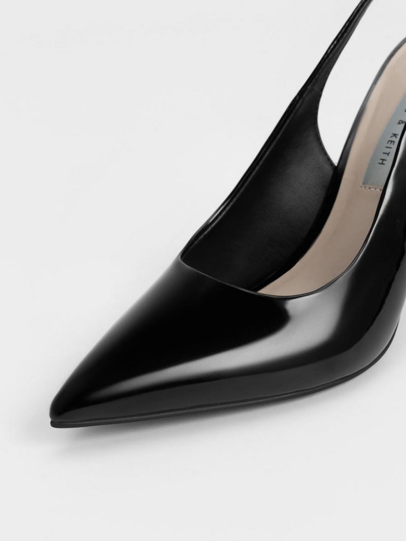Pumps Charles & Keith Stiletto Heel Slingback Negrii | 531OACUFX