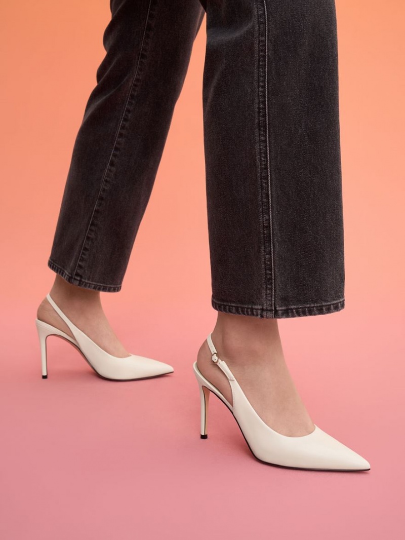 Pumps Charles & Keith Stiletto Heel Slingback Albi | 140ROQAUK