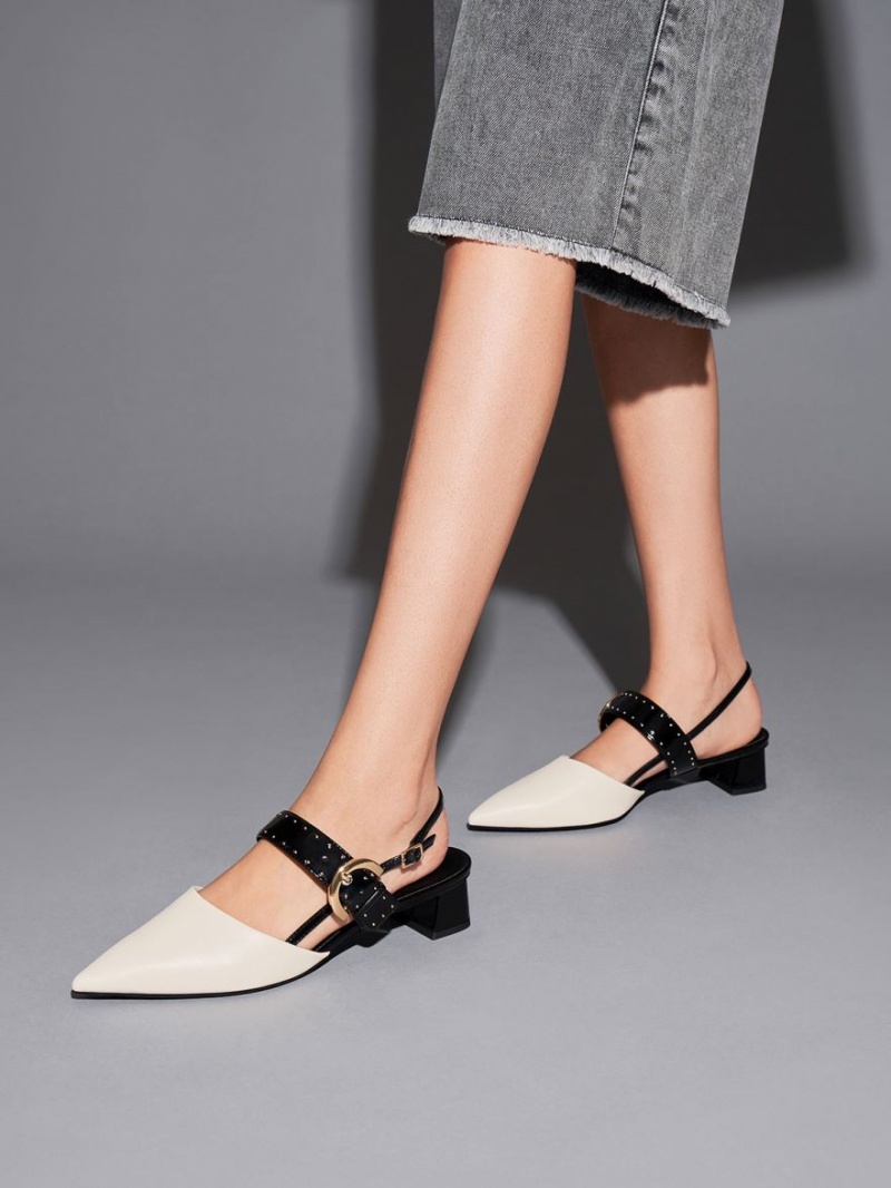 Pumps Charles & Keith Studded Buckled Slingback Albi | 961RUIEJQ