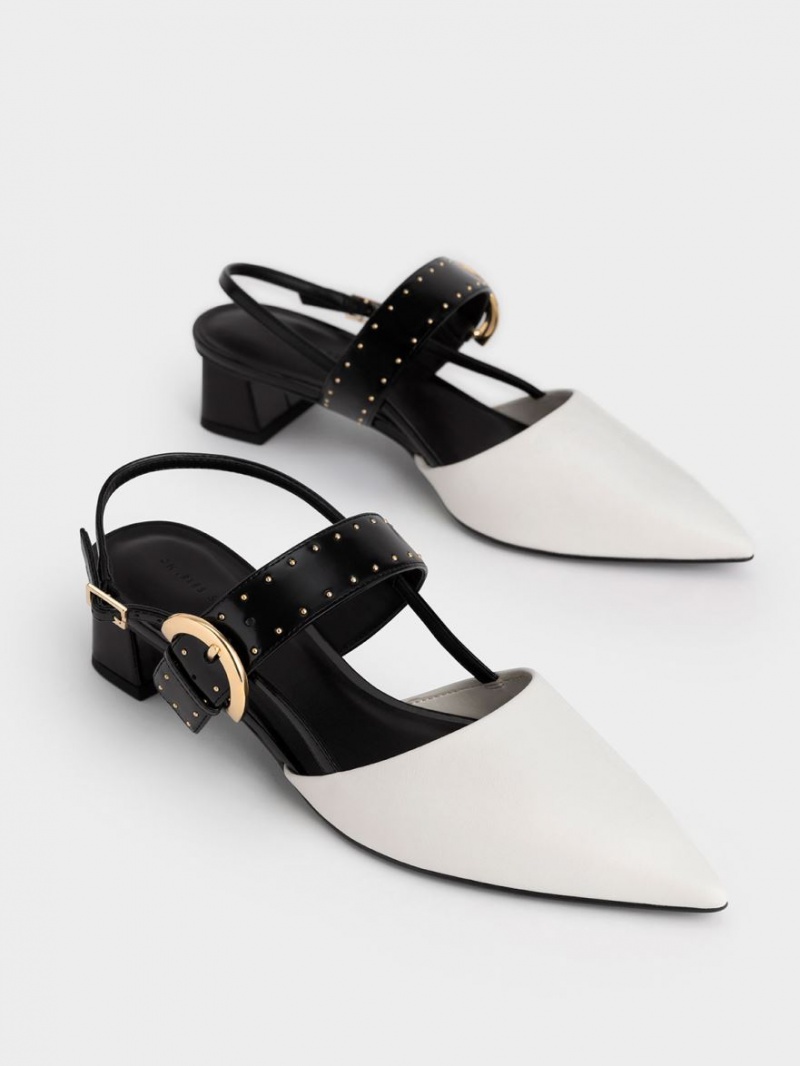 Pumps Charles & Keith Studded Buckled Slingback Albi | 961RUIEJQ