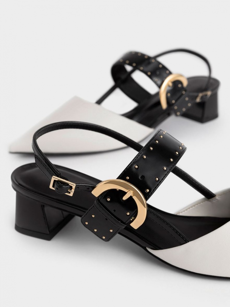 Pumps Charles & Keith Studded Buckled Slingback Albi | 961RUIEJQ