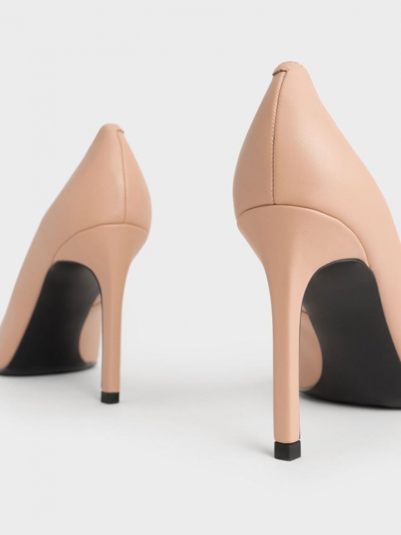 Pumps Charles & Keith Tapered Square-Bombeu Bej | 972OXUBFY