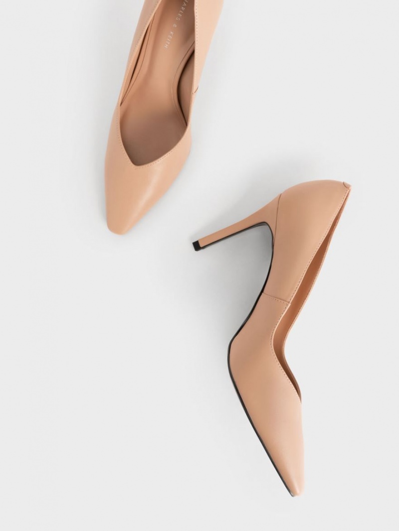 Pumps Charles & Keith Tapered Square-Bombeu Bej | 972OXUBFY