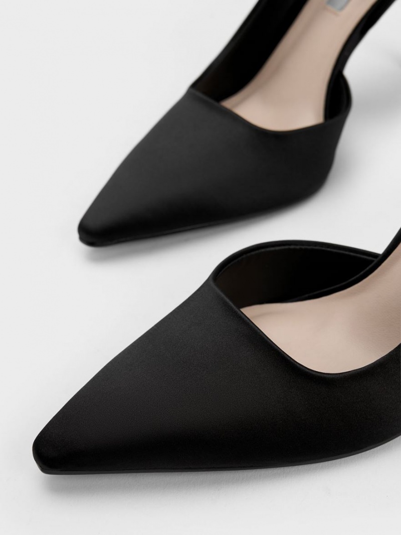 Pumps Charles & Keith Tie-Around Slingback Negrii | 674WFBYAT