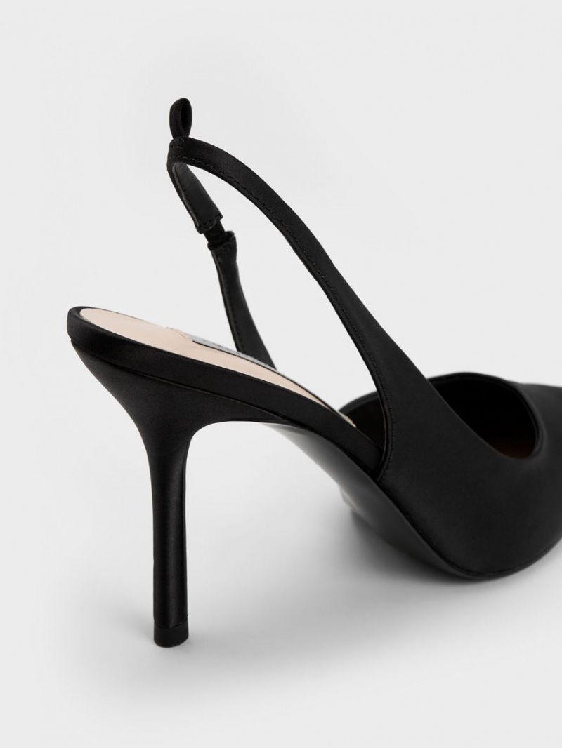 Pumps Charles & Keith Tie-Around Slingback Negrii | 674WFBYAT