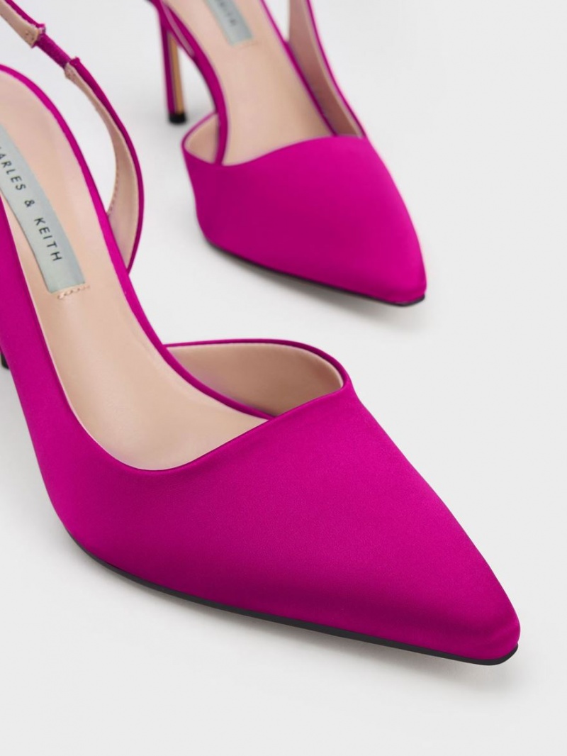 Pumps Charles & Keith Tie-Around Slingback Fucsie | 038SRVHDM