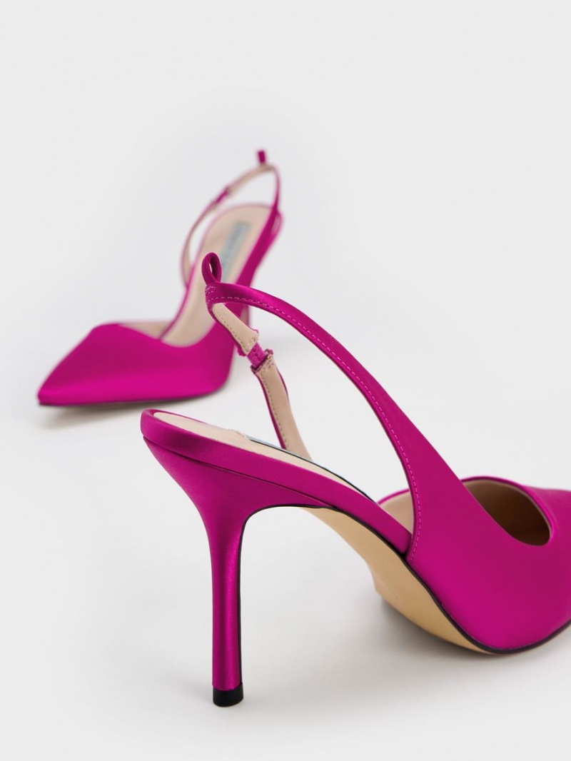Pumps Charles & Keith Tie-Around Slingback Fucsie | 038SRVHDM