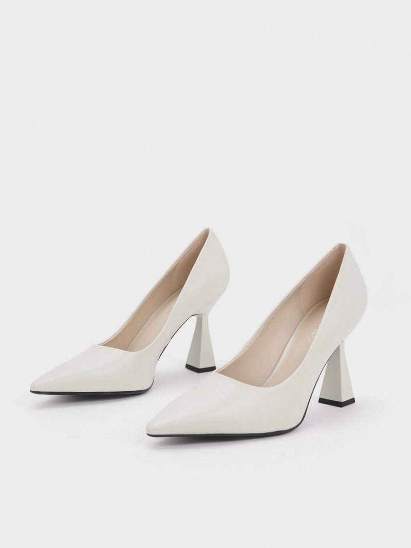 Pumps Charles & Keith Trapeze Heel Pointed-Bombeu Albi | 675DJQZMA