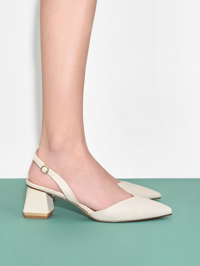 Pumps Charles & Keith Trapeze Heel Slingback Albi | 245TWJVOY