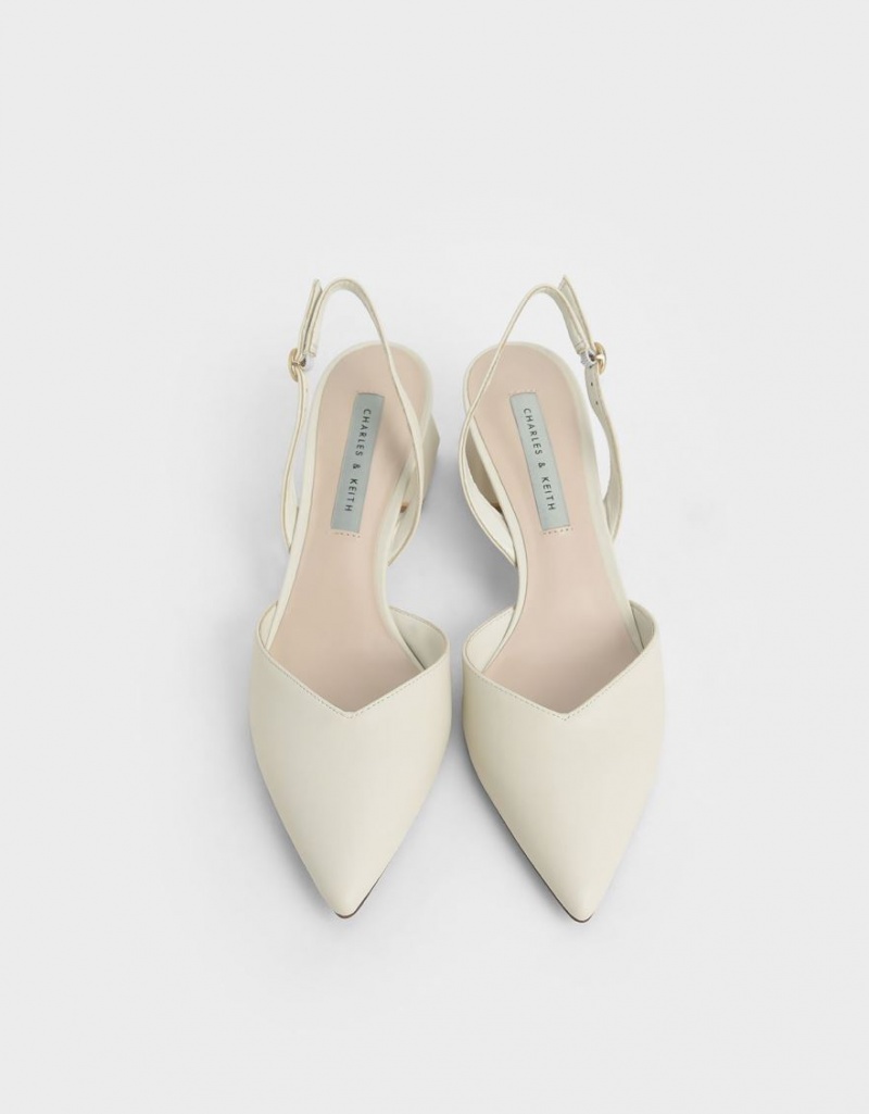 Pumps Charles & Keith Trapeze Heel Slingback Albi | 245TWJVOY