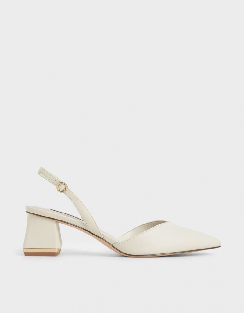 Pumps Charles & Keith Trapeze Heel Slingback Albi | 245TWJVOY