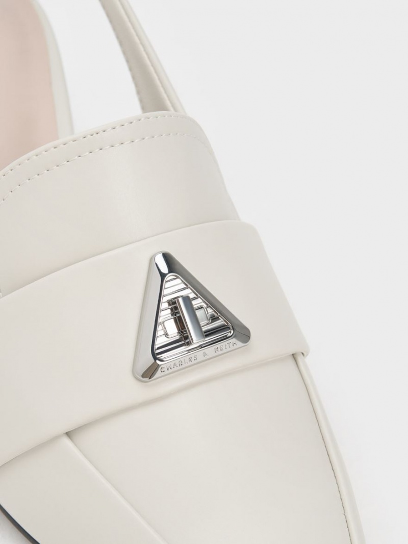 Pumps Charles & Keith Trice Metallic Accent Pointed-Bombeu Slingback Albi | 423UVFGCB