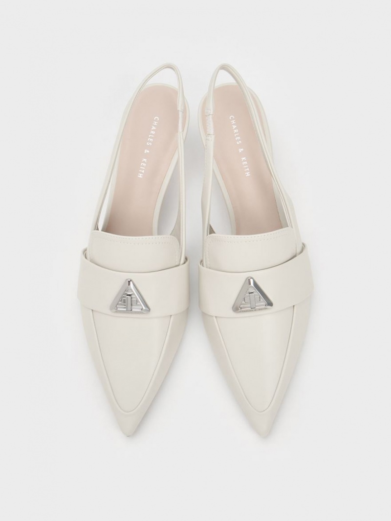 Pumps Charles & Keith Trice Metallic Accent Pointed-Bombeu Slingback Albi | 423UVFGCB