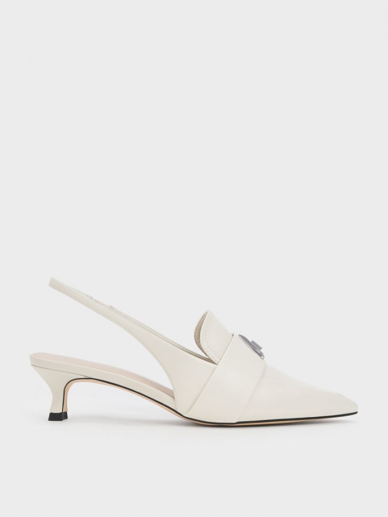 Pumps Charles & Keith Trice Metallic Accent Pointed-Bombeu Slingback Albi | 423UVFGCB