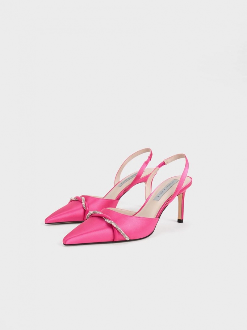Pumps Charles & Keith Twist Detail Satin Slingback Roz | 312WNQVBG