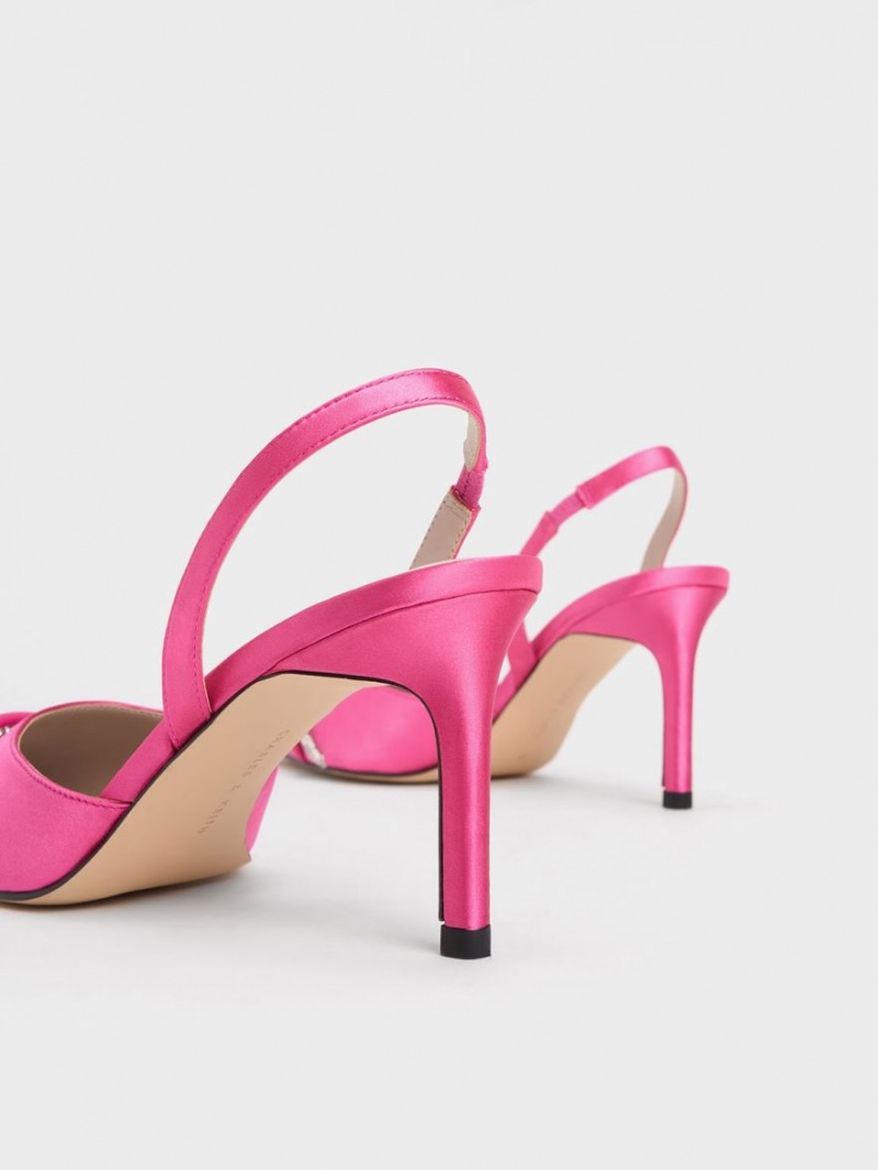 Pumps Charles & Keith Twist Detail Satin Slingback Roz | 312WNQVBG